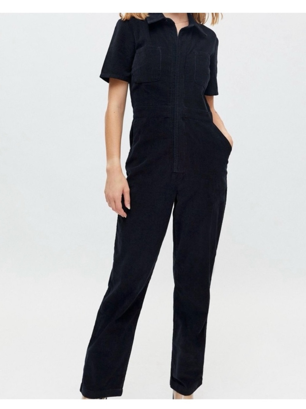 BDG Black Short-Sleeve Utility Jumpsuit